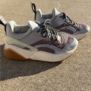 Stella McCartney Multicolor Velvet And Faux Suede Eclypse Low Top Sneakers